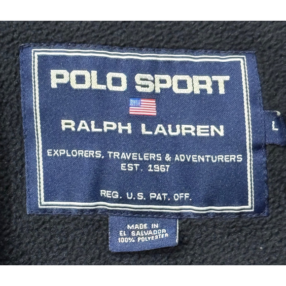 Polo Sport Ralph Lauren Mens L Fleece Jacket Black Full Zip Polartec Outdoors - Picture 2 of 9